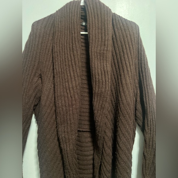 INC International Concepts Chocolate Knit Cardigan - Picture 3 of 7